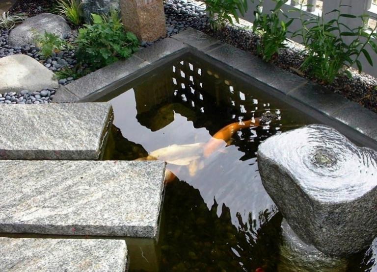 Rock-garden-create-small-koi-pond-basalt-rocks