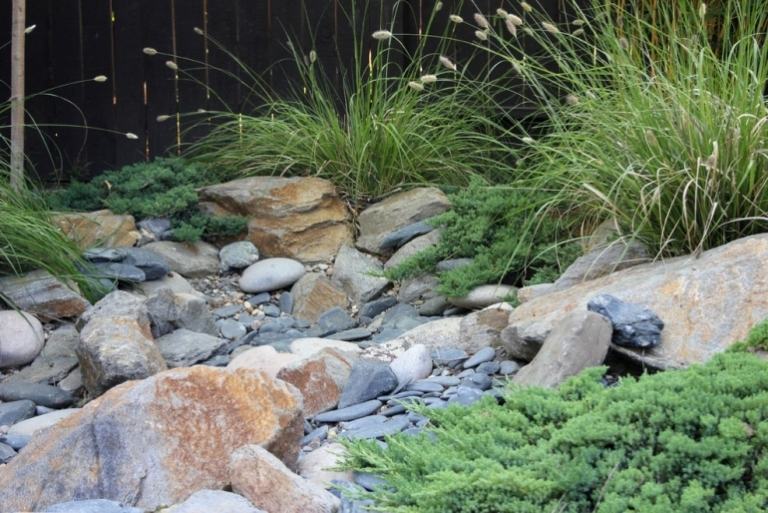 O jardim de rochas apresenta ideias zen para a cobertura do solo