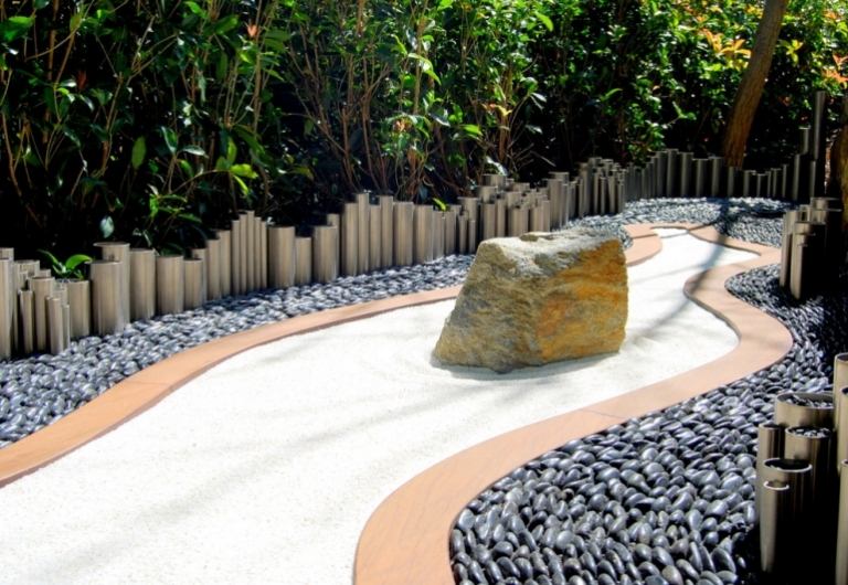 Crie um jardim de pedras ideias-modernas-areia-rio-pedras-sienito