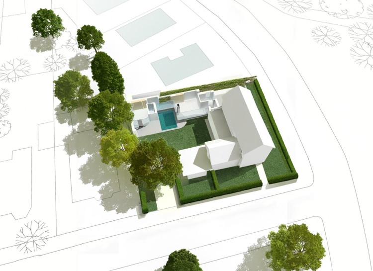 arquitetura de casa moderna renderização de planta de casa