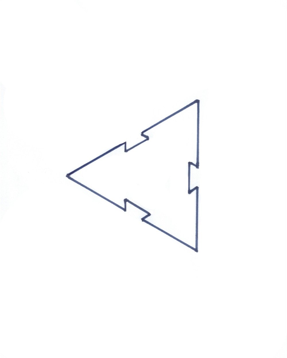 modelo de triângulo para fazer estrelas sem grudar no papel