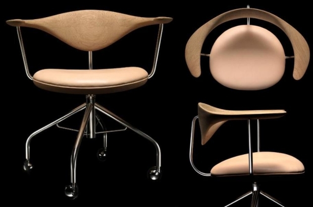 A cadeira de escritório clássica de Hans J Wegner, The Swivel Chair, projetada em 1955