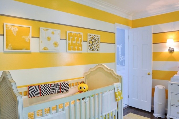 parede-listras-quarto infantil-ensolarado-amarelo-branco-horizontal