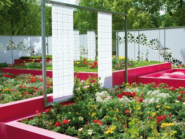 Layout da sala, parede rosa do jardim, crie um jardim em parcelas