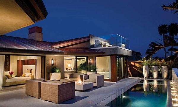 luxo conforto área lounge confortável poltrona iluminação