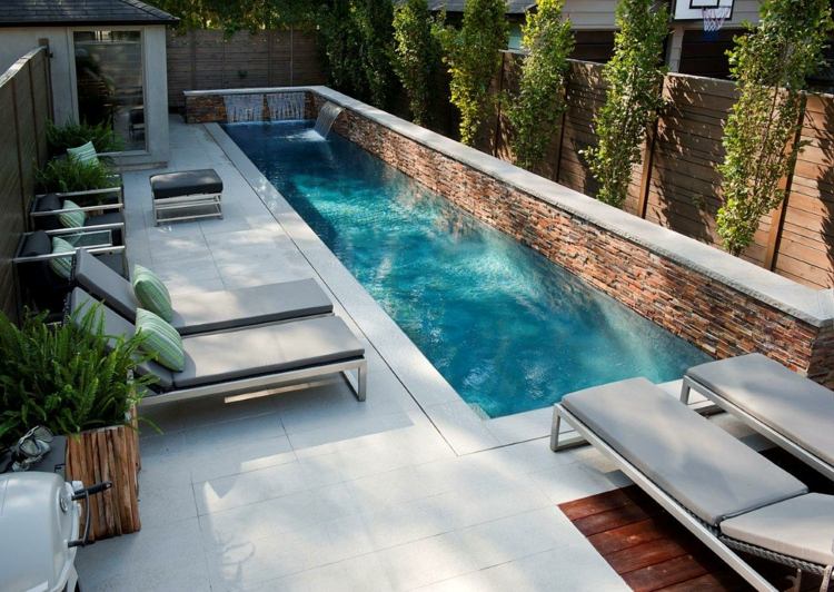 piscina design long-chaise longue-wall-terraço-trepadeira plantas