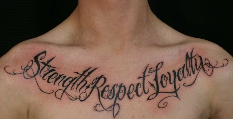 força respeito lealdade tatuagem símbolo no peito