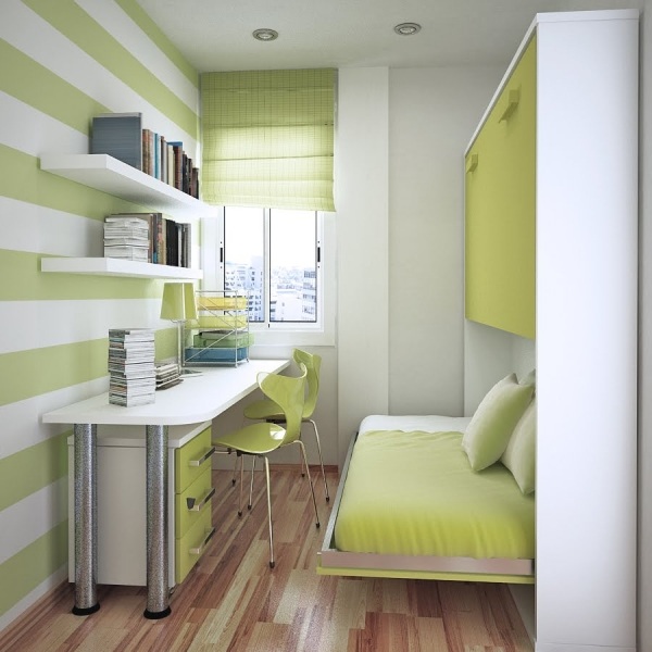 Papel de parede de design de quarto infantil listras horizontais verde branco