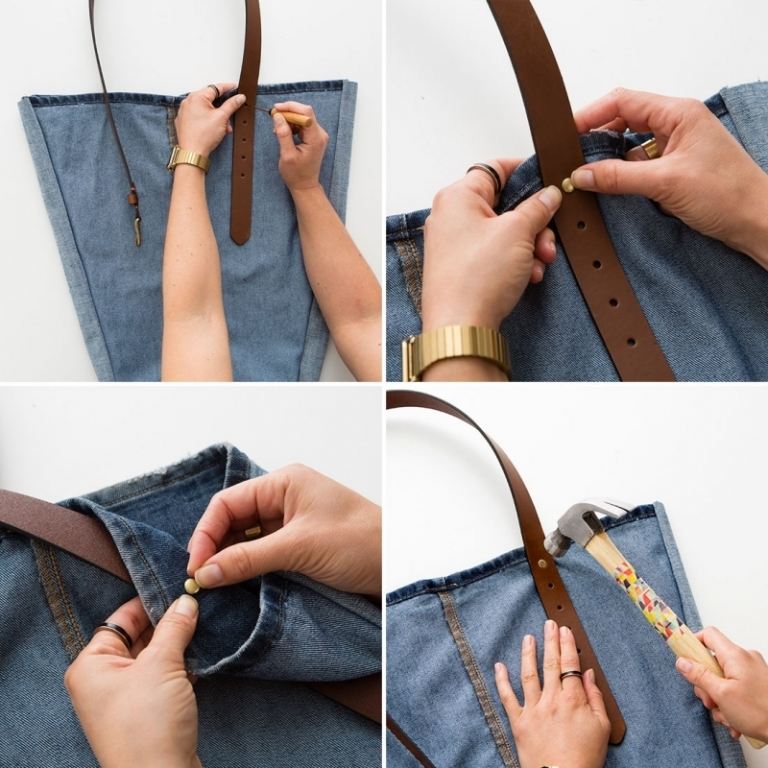 bolso-idade-jeans-costura-instruções-couro-alças-fixação-rebites