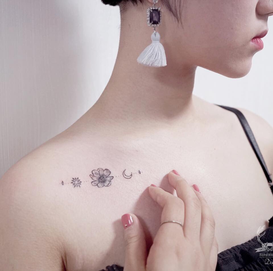 pequena flor tatuagens ideias mulheres tatuagem parte do corpo