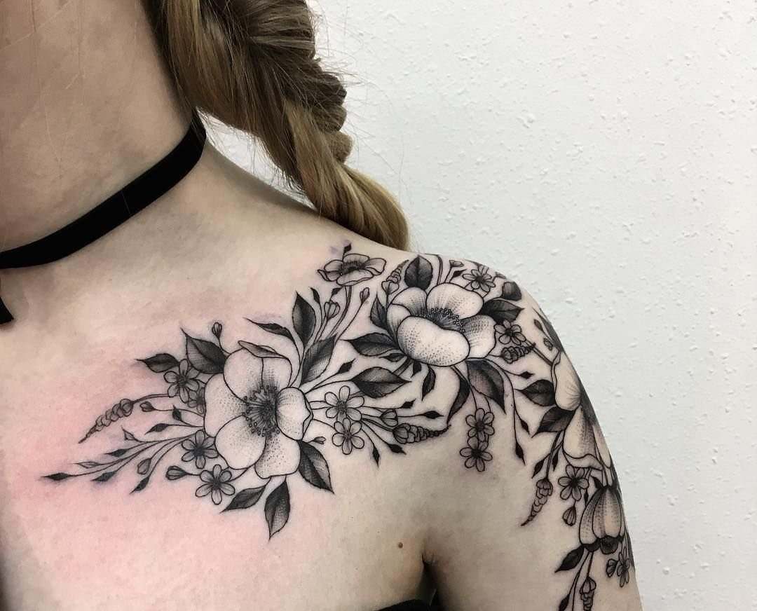 Motivo de tatuagem de flores de tatuagem de clavícula para mulheres ideias tendências de tatuagem 2019