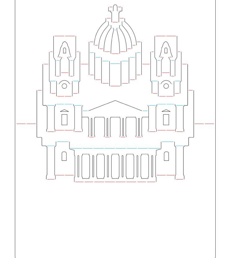 Modelo grátis da Catedral de arquitetura Kirigami