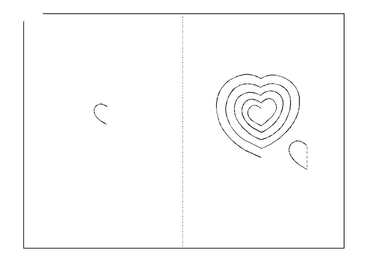 Cartão Kirigami Modelo do Dia dos Namorados em Espiral de Coração