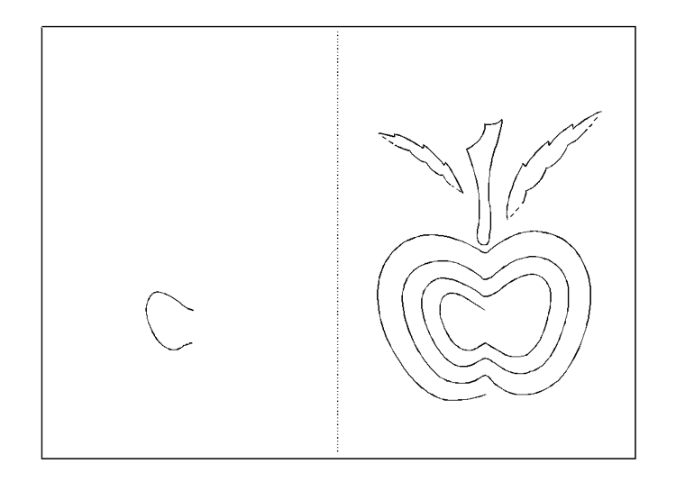 Abra a espiral da maçã do cartão