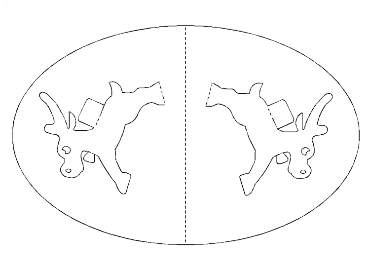 Modelo de alce de Natal Kirigami