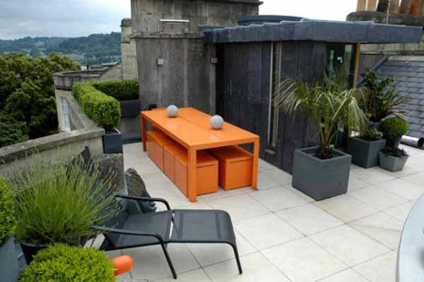 Terraço de estilo urbano no último andar