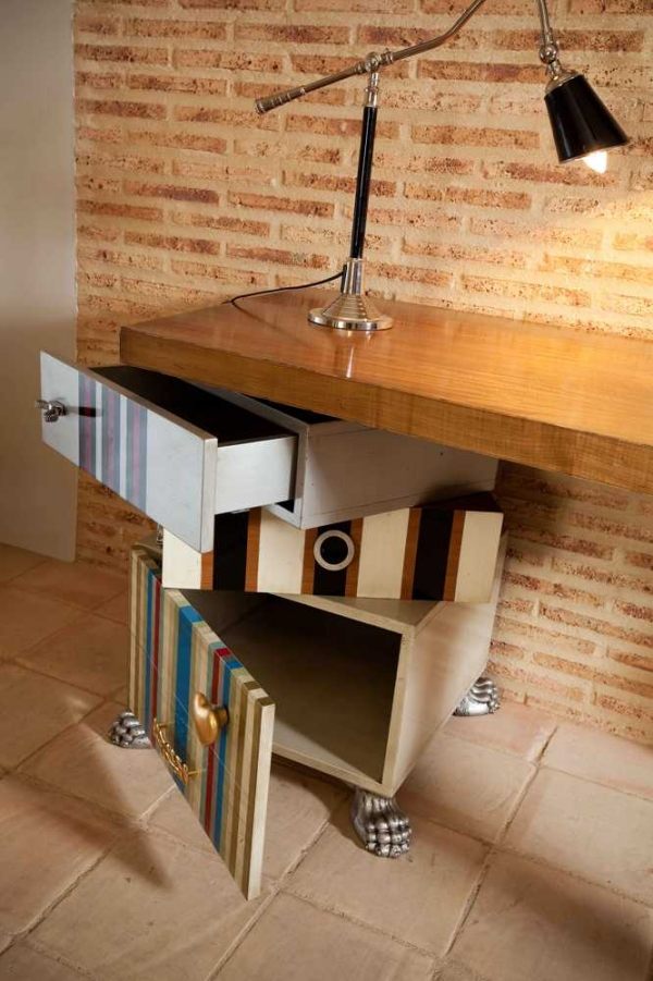 Candeeiro de mesa moderno mobiliário de escritório - mesa de madeira Tetris-Lola glamour desk