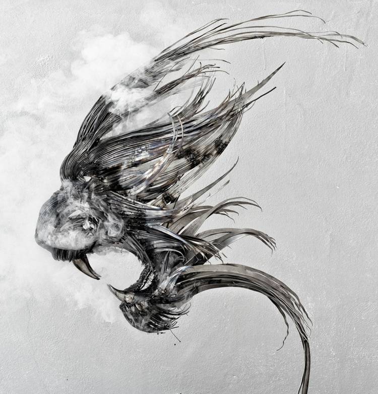 esculturas de animais metal fumaça efeito arte ideia natureza