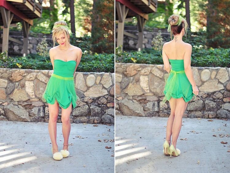 Traje Tinkerbell Mulher-Faça-Você-Mesmo-Vestido Verde