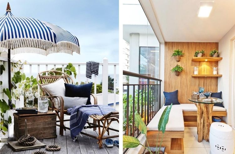 Dicas para móveis de madeira deco-azul marinho-branco-design de varanda