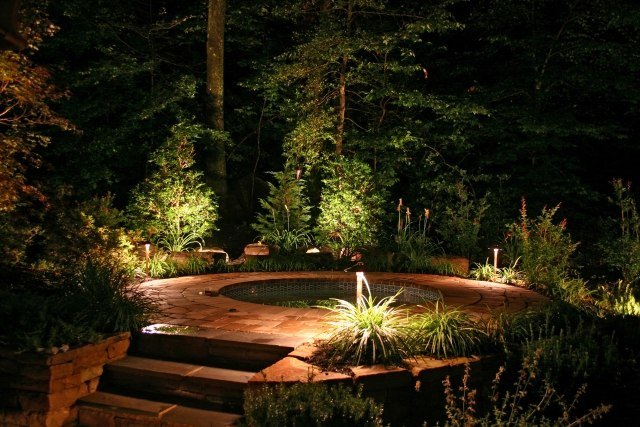 iluminação jardim led ideias dicas escada piscina