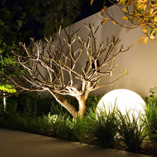 idéias de iluminação de jardim led bola de árvore solar grama
