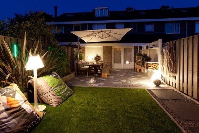 iluminação ideias jardim terraço pufe lâmpada de assoalho ao ar livre