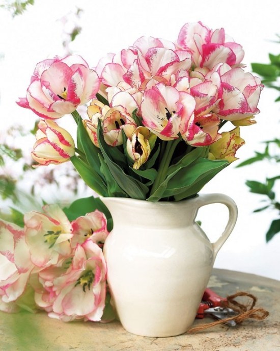 Ideias de decoração de mesa de buquê de tulipas