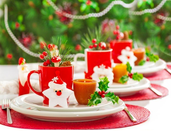 decoração mesa de natal biscoito estrela visco