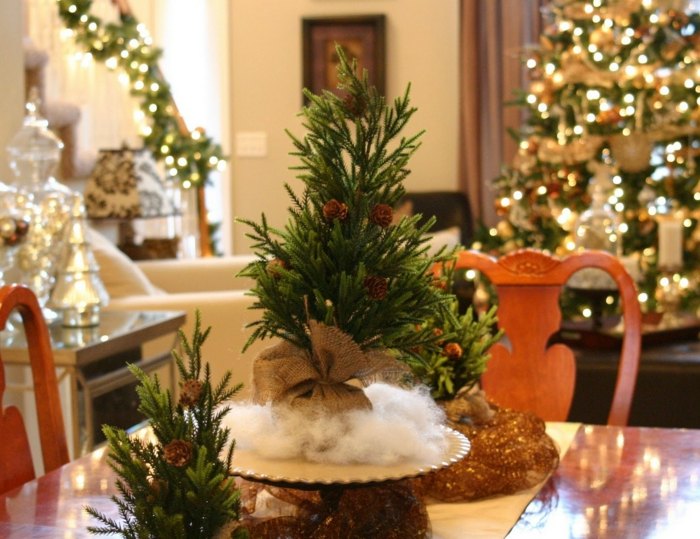 árvore de abeto mesa de banquete natal deco inverno comemorar