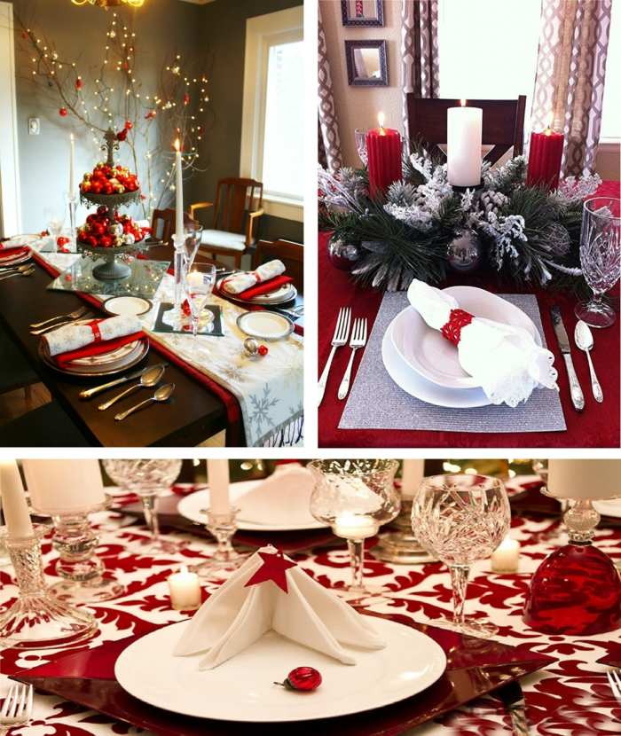 guardanapos de mesa de natal deco dobram grinalda vermelha e branca