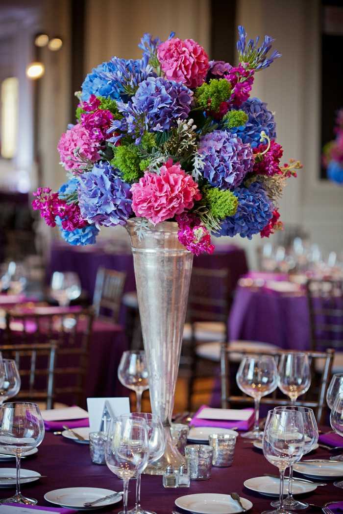 Casamento da paleta de cores violeta e azul