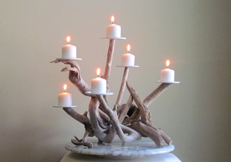 troncos-decoração-ideias-castiçais-6-velas maçantes