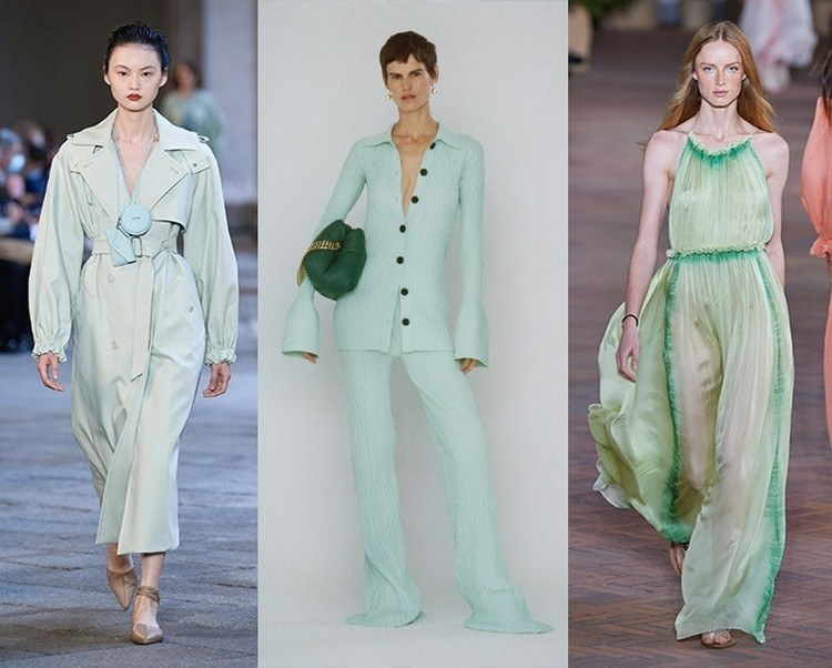 Cores da moda primavera verão 2021 verde hortelã combinam roupa verde pastel