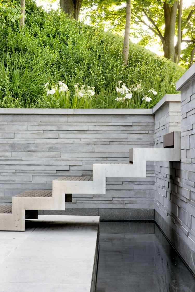escada moderna no jardim construção minimalista