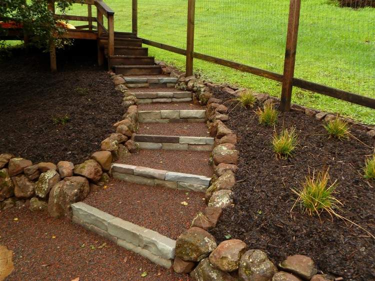 ideias simples escada de jardim furar escada sucata de pedra