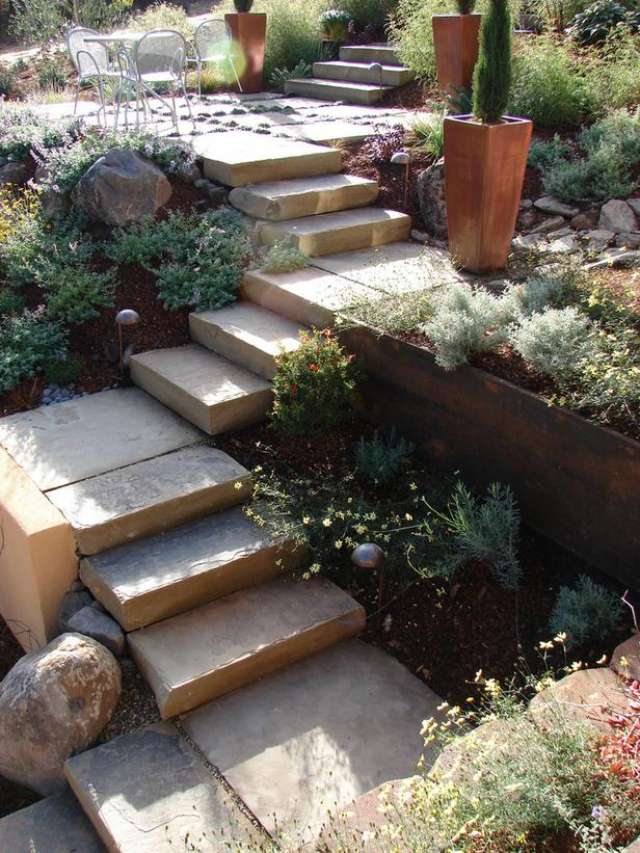 Colocar escadas no jardim terreno-ideias-design-paisagismo de pedra