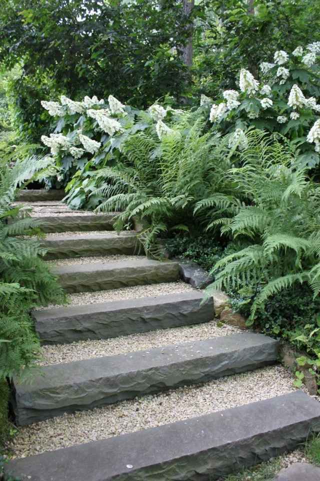 Construa você mesmo escadas de pedra natural - seixos Níveis de altura de caminho de jardim de pedra