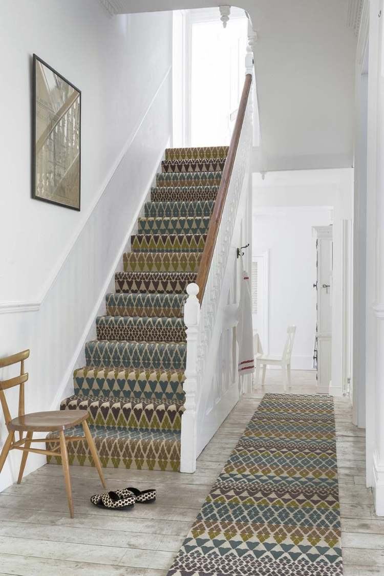 tapete de escada, tapete, chão, ideia, conforto, caseira, escada, padrão, área