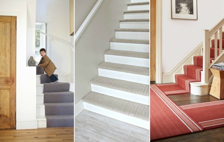 escada carpete dicas idéias variantes móveis piso degraus