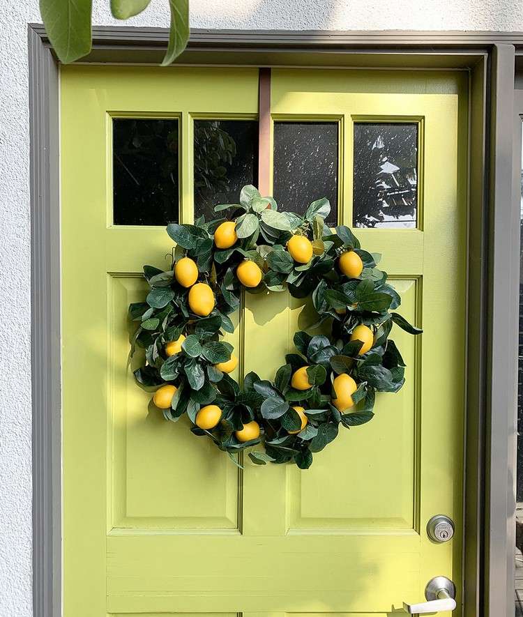 Decoração de verão DIY guirlanda de limão para a porta