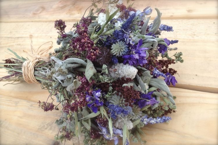seco bouquet-faça-você-mesmo-mexer-idéia-azul-nuances-cores frias