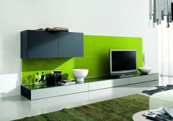 Design de móveis para sala de estar, moda, esquema de cores verde