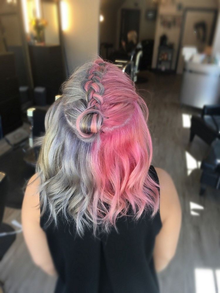 Tendência de cabelo de dois tons Instruções de coloração de cabelo de dois tons