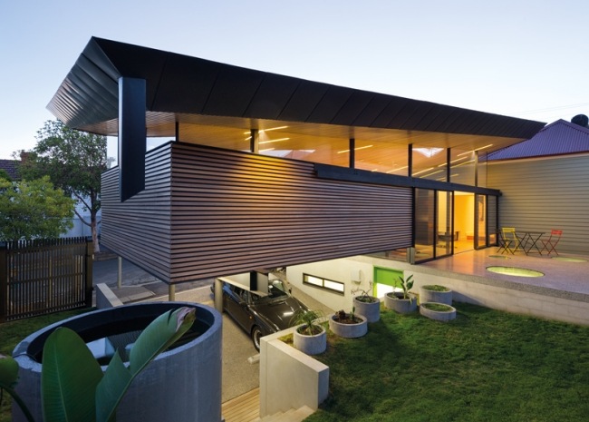 casa moderna, garagem, terraço, extensão melbourne