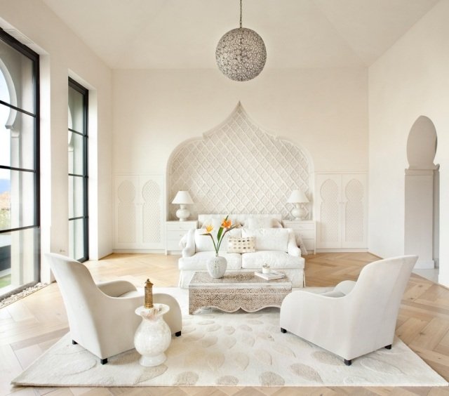branco-sala de estar-oriental-mobiliário-estilo-abajures de ornamento