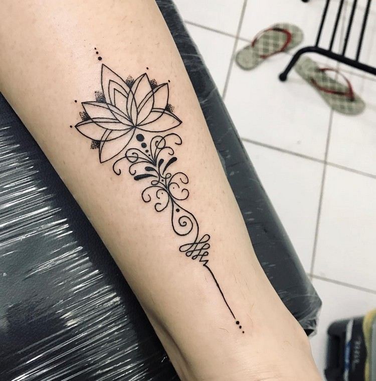 Tatuagem Unalome Significado Idéias de Design de Tatuagem de Flor de Lótus