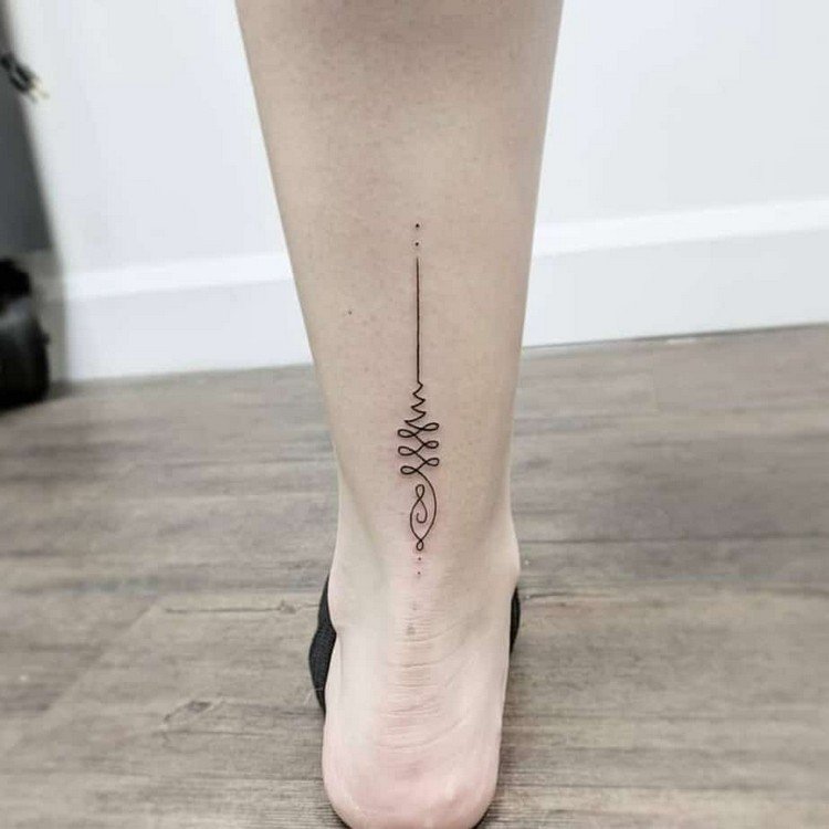 Tatuagem de pé para mulheres, tamanho pequeno, significado do símbolo unalome