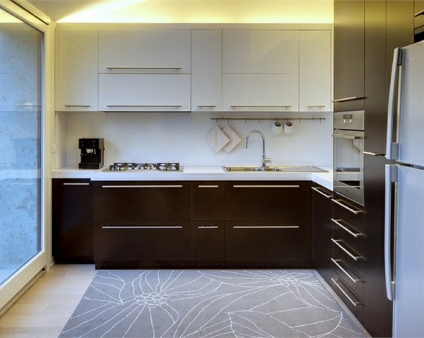 cozinha elegante-branco-marrom-madeira