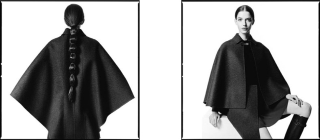 poncho-casaco de trança de cabelo comprido feito de lã cinza